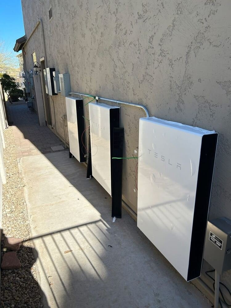 Tesla Powerwall bank, exterior